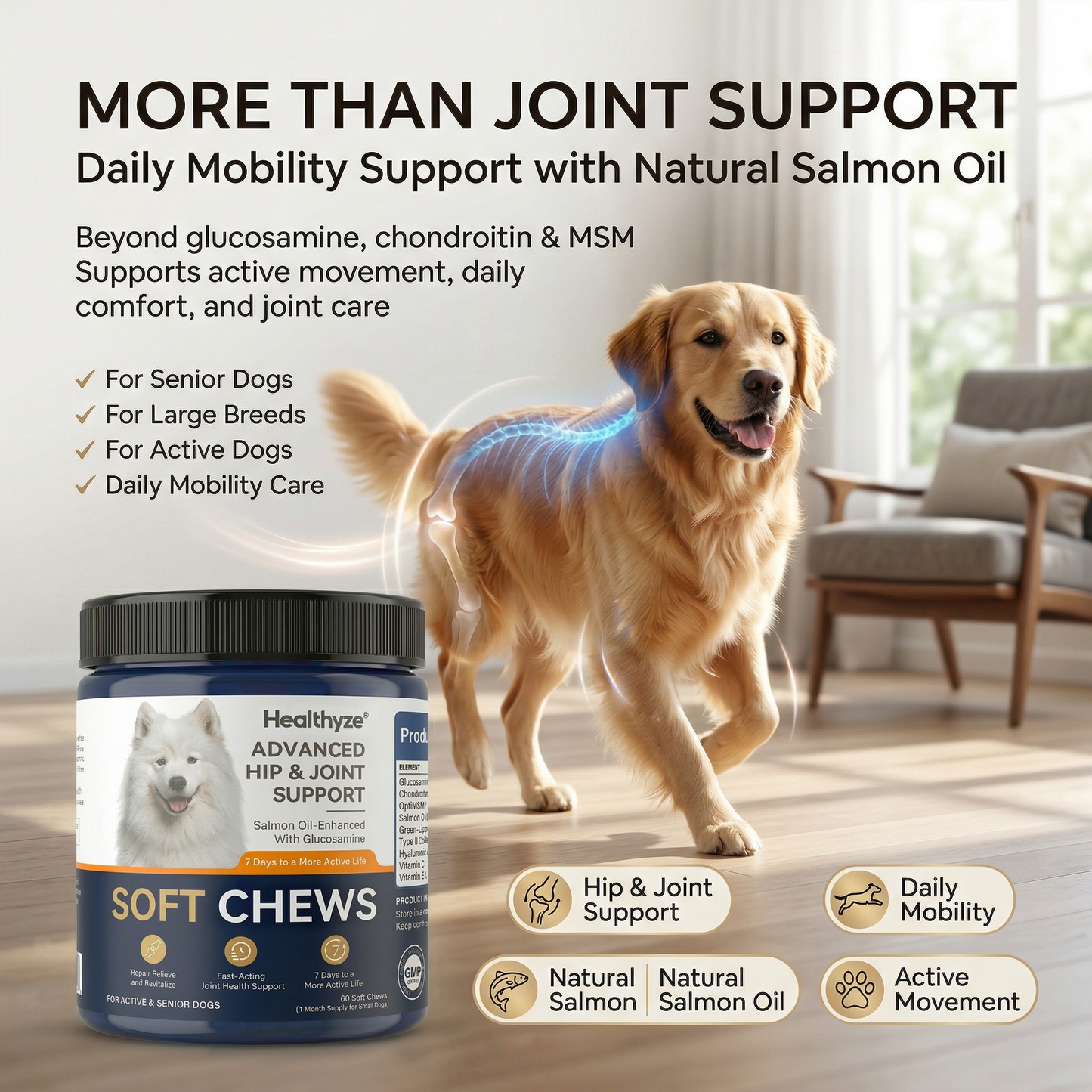 Advanced Hip & Joint Support Soft Chews✅️Fast Relief for Stiff Joints✅️90-DayGuarantee💎TikTok VIP Offer-Save 59% Today