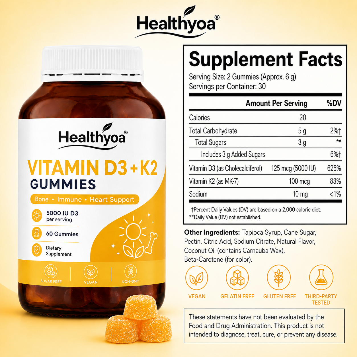 Vitamin D3 + K2 Gummies